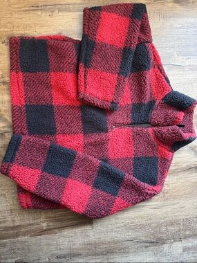 Women’s Red & Black Buffalo Plaid Teddy Jacket